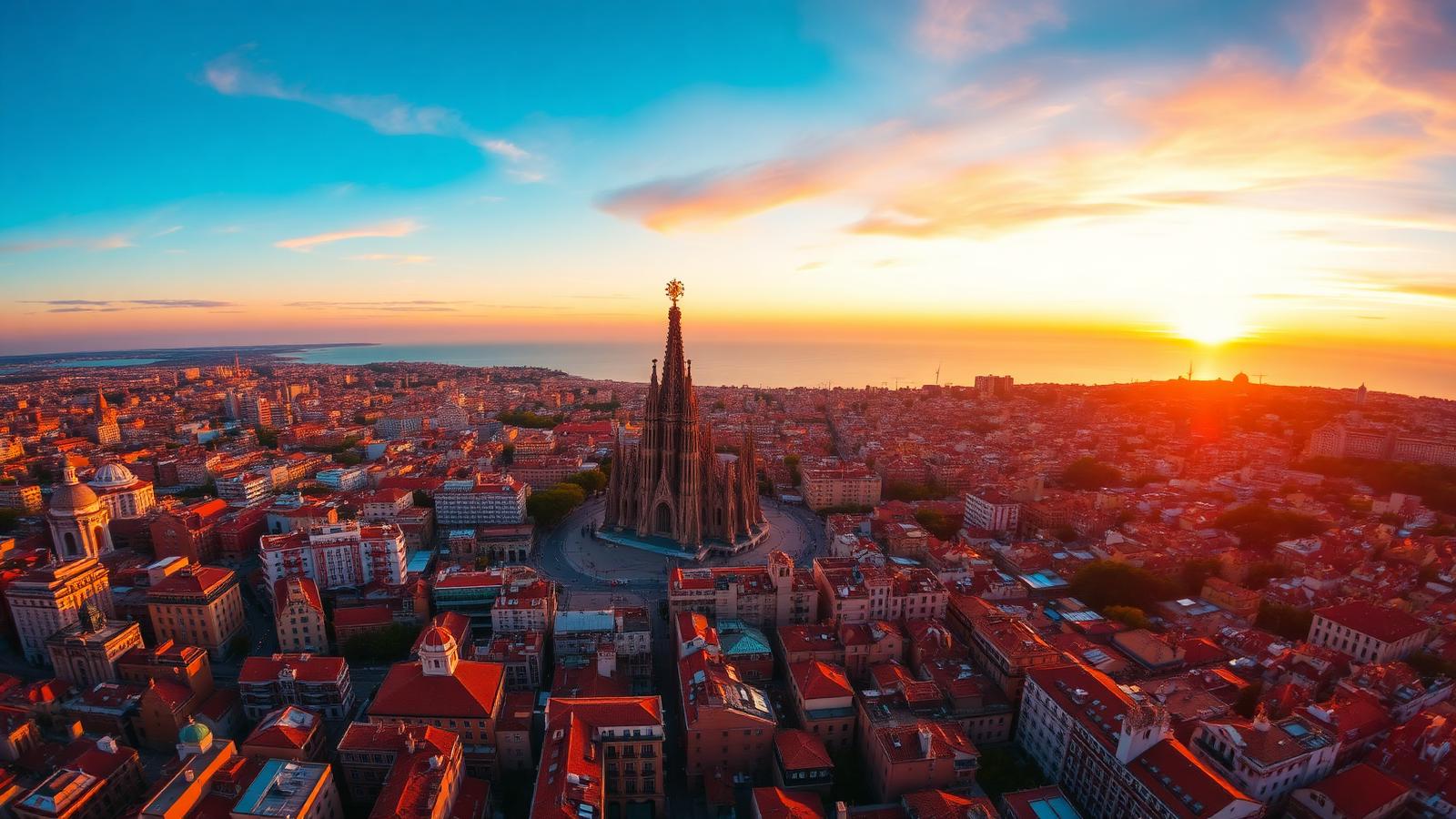 Die Sagrada Família in Barcelona im Abendlicht
